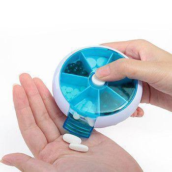 Round Portable Pill Box