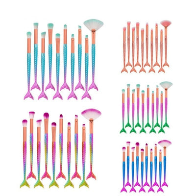10-Piece Mermaid Makeup Brush Set