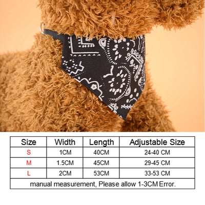 Adjustable Dog Bandana Printed Soft Collar, Pet Supplies, Cat Scarf, Chihuahua Puppy Neckerchief