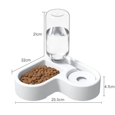 Double Pet Bowl - Food & Water Feeder for Cats and Small Dogs