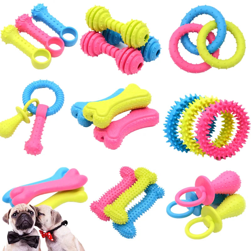 Durable Chew Toy for Dogs - Teeth Cleaning & Training Rubber Toy