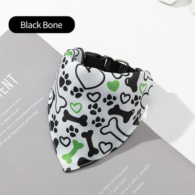 Pet Dog Neck Scarf Puppy Cat Dog Collar Bandana Collar Scarf with Leather Collar Accessories Adjustable Pet Puppy Cat Scarf