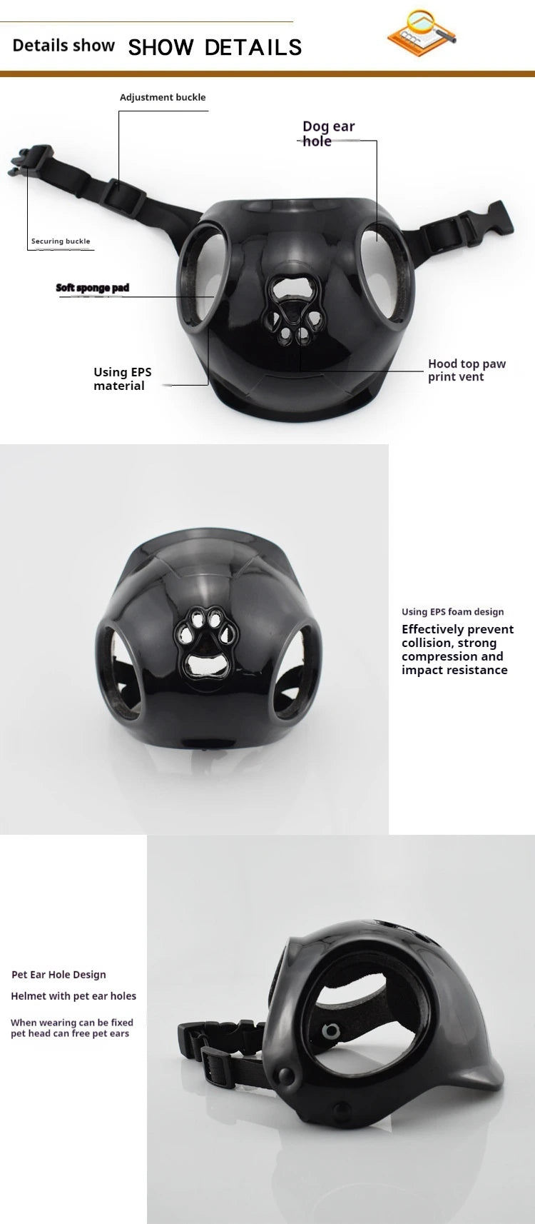 Mini Pet Helmet - Dog & Cat Motorcycle Helmet for Photos & Fun