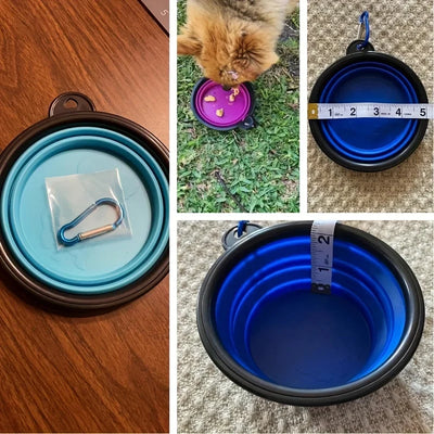 Collapsible Pet Travel Bowl - Portable Food & Water Feeder for Dogs & Cats