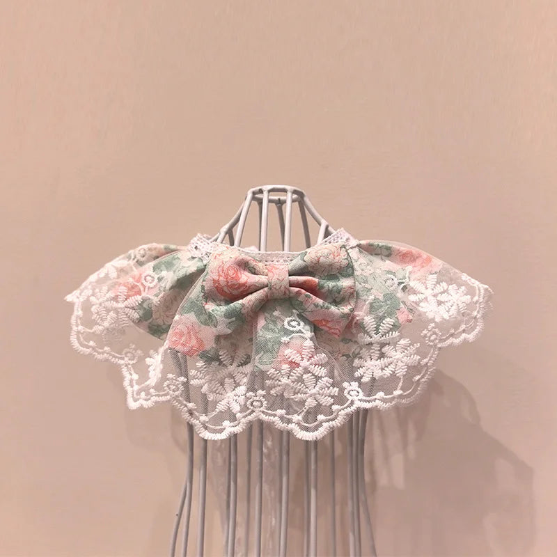 Fashion Pet Bandana with Lace, Adjustable Cat Dog Bib Scarf for Puppy Kitten, Cute Ruffle Collar Accessory for Small Medium Pets