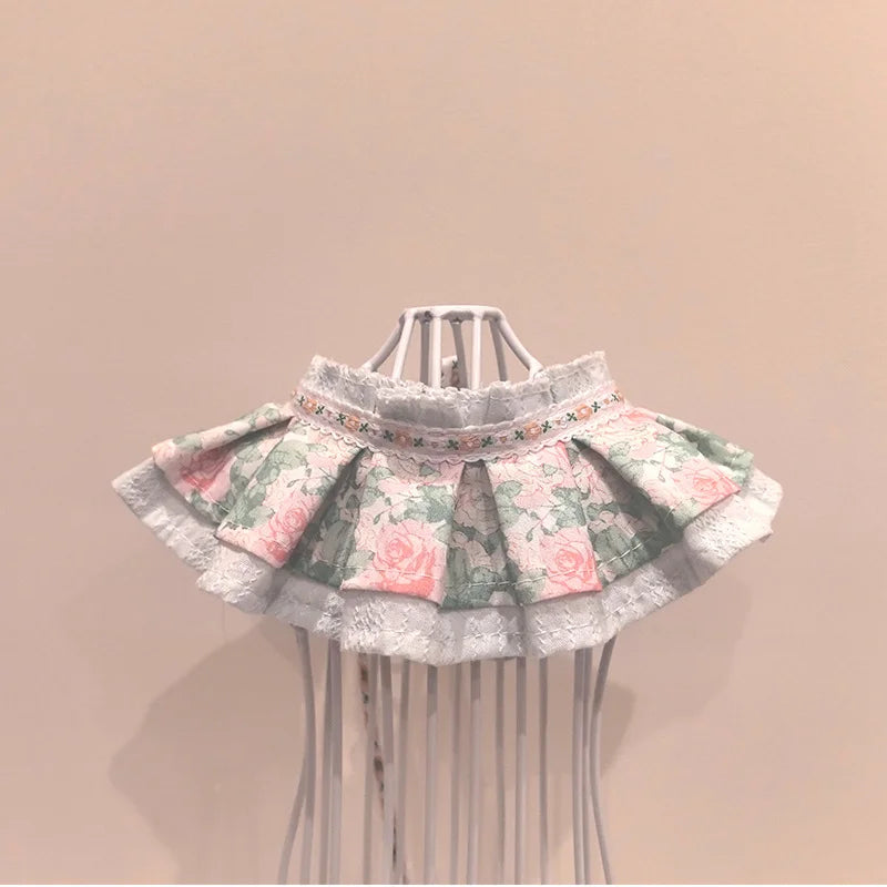 Fashion Pet Bandana with Lace, Adjustable Cat Dog Bib Scarf for Puppy Kitten, Cute Ruffle Collar Accessory for Small Medium Pets