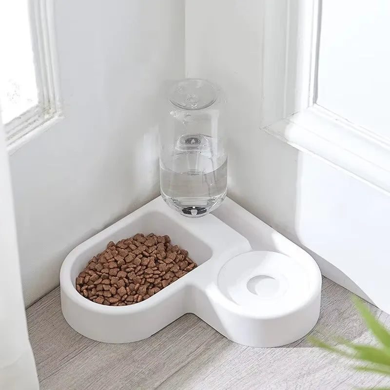 Double Pet Bowl - Food & Water Feeder for Cats and Small Dogs