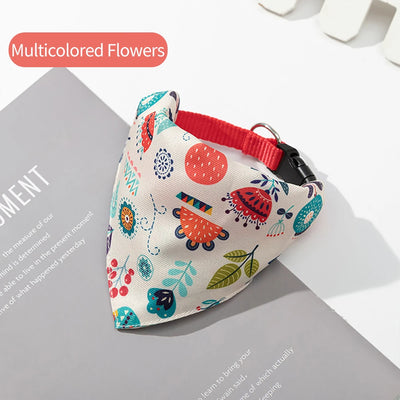 Pet Dog Neck Scarf Puppy Cat Dog Collar Bandana Collar Scarf with Leather Collar Accessories Adjustable Pet Puppy Cat Scarf