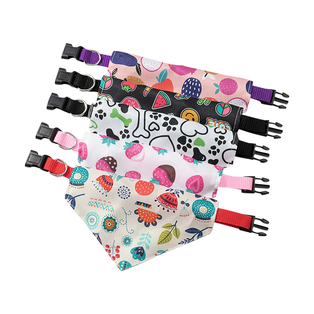 Pet Dog Neck Scarf Puppy Cat Dog Collar Bandana Collar Scarf with Leather Collar Accessories Adjustable Pet Puppy Cat Scarf