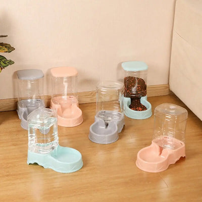 3.8L Automatic Pet Feeder & Waterer Set - Gravity Dispenser for Dogs & Cats