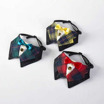 Dog Tuxedo Formal Cat Wedding Bandana Dog Collar with Bow Tie Cat Birthday Costume Valentines Outfit Pet