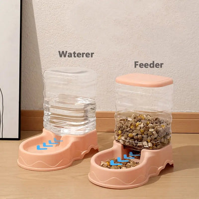 3.8L Automatic Pet Feeder & Waterer Set - Gravity Dispenser for Dogs & Cats