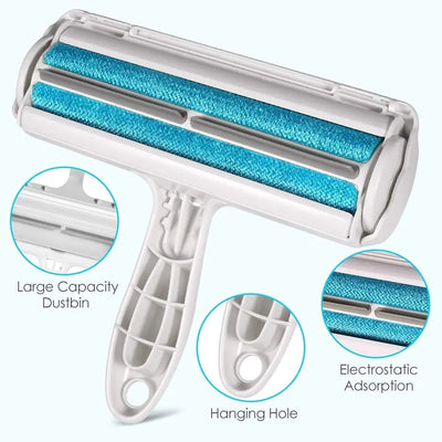 Self-Cleaning Pet Hair Remover Roller for Furniture & Clothing