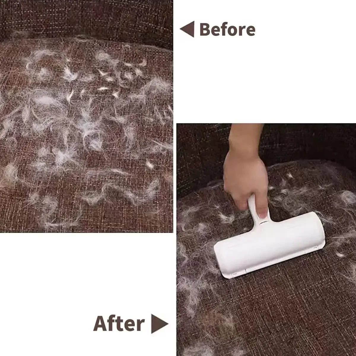 Self-Cleaning Pet Hair Remover Roller for Furniture & Clothing