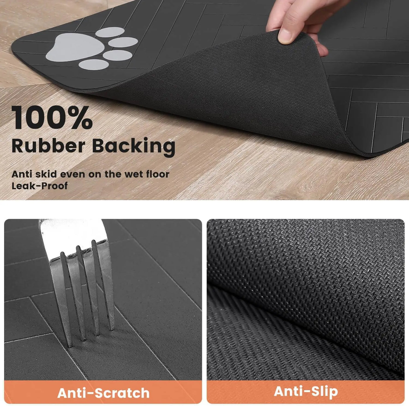 Absorbent Pet Feeding Mat - Waterproof Placemat for Dog & Cat Bowls