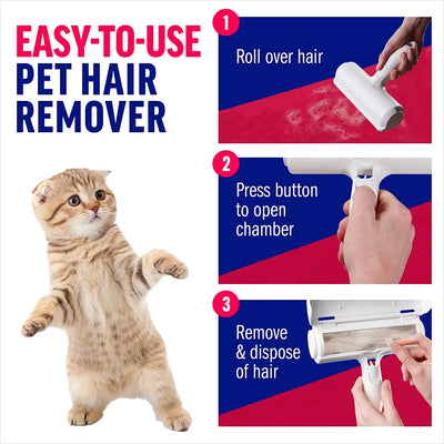 Self-Cleaning Pet Hair Remover Roller for Furniture & Clothing