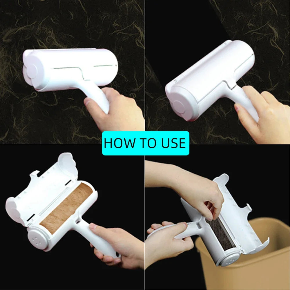 Self-Cleaning Pet Hair Remover Roller for Furniture & Clothing