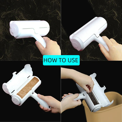 Self-Cleaning Pet Hair Remover Roller for Furniture & Clothing