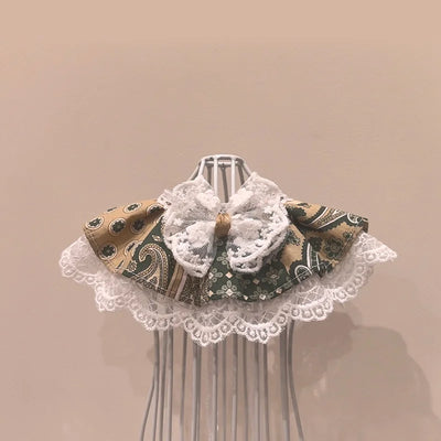 Fashion Pet Bandana with Lace, Adjustable Cat Dog Bib Scarf for Puppy Kitten, Cute Ruffle Collar Accessory for Small Medium Pets