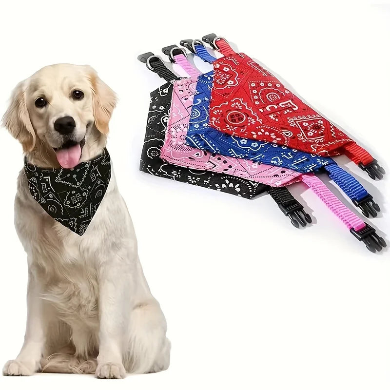 Adjustable Pet Puppy Cat Scarf Bandana Collar Neck Scarf For Small Dogs Kitten Saliva Towel with Triangular Bandage