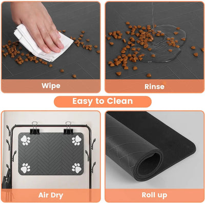 Absorbent Pet Feeding Mat - Waterproof Placemat for Dog & Cat Bowls