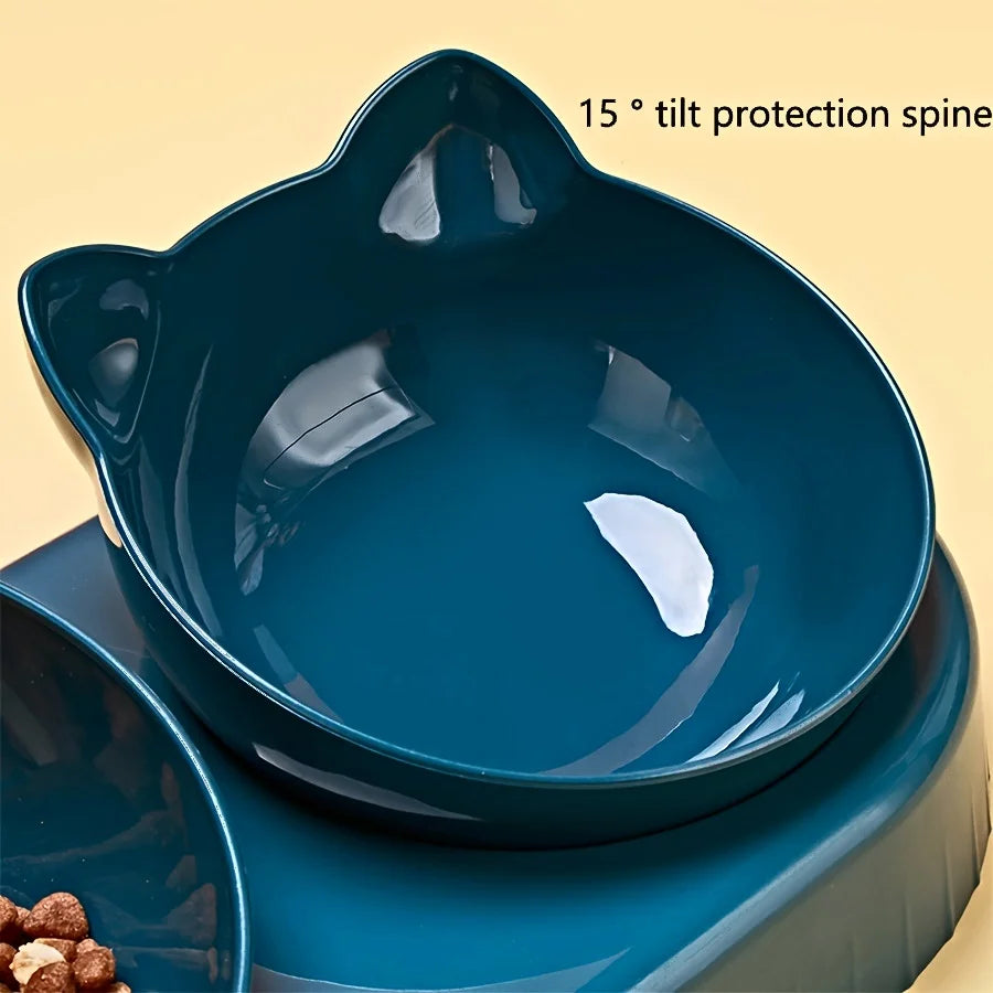 3-in-1 Elevated Cat Bowls with Automatic Water Dispenser
