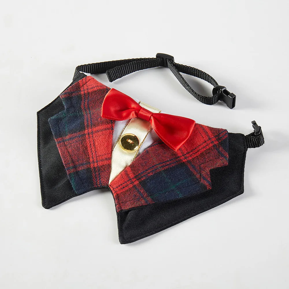 Dog Tuxedo Formal Cat Wedding Bandana Dog Collar with Bow Tie Cat Birthday Costume Valentines Outfit Pet