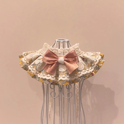 Fashion Pet Bandana with Lace, Adjustable Cat Dog Bib Scarf for Puppy Kitten, Cute Ruffle Collar Accessory for Small Medium Pets
