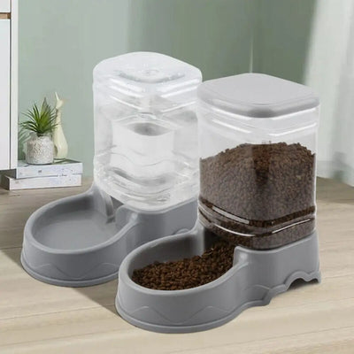 3.8L Automatic Pet Feeder & Waterer Set - Gravity Dispenser for Dogs & Cats