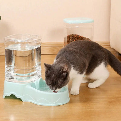 3.8L Automatic Pet Feeder & Waterer Set - Gravity Dispenser for Dogs & Cats