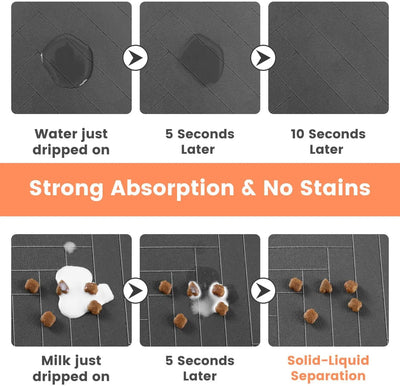 Absorbent Pet Feeding Mat - Waterproof Placemat for Dog & Cat Bowls