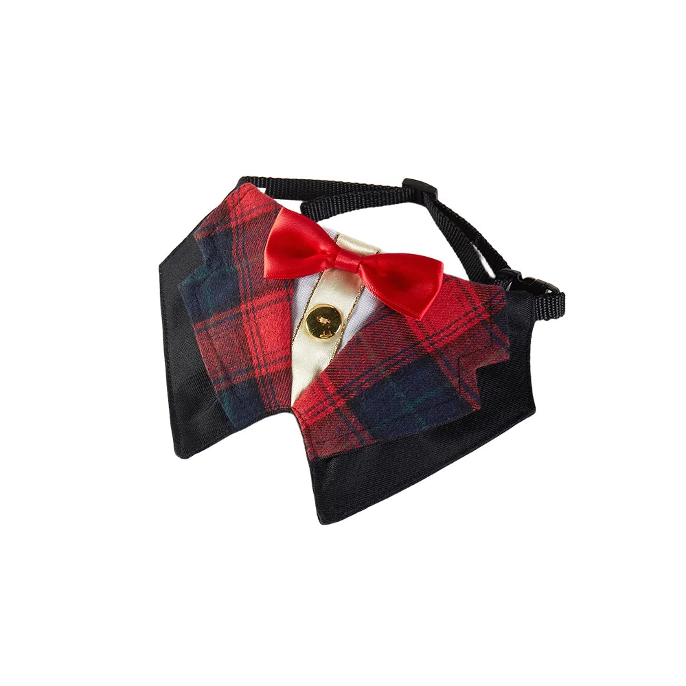 Dog Tuxedo Formal Cat Wedding Bandana Dog Collar with Bow Tie Cat Birthday Costume Valentines Outfit Pet