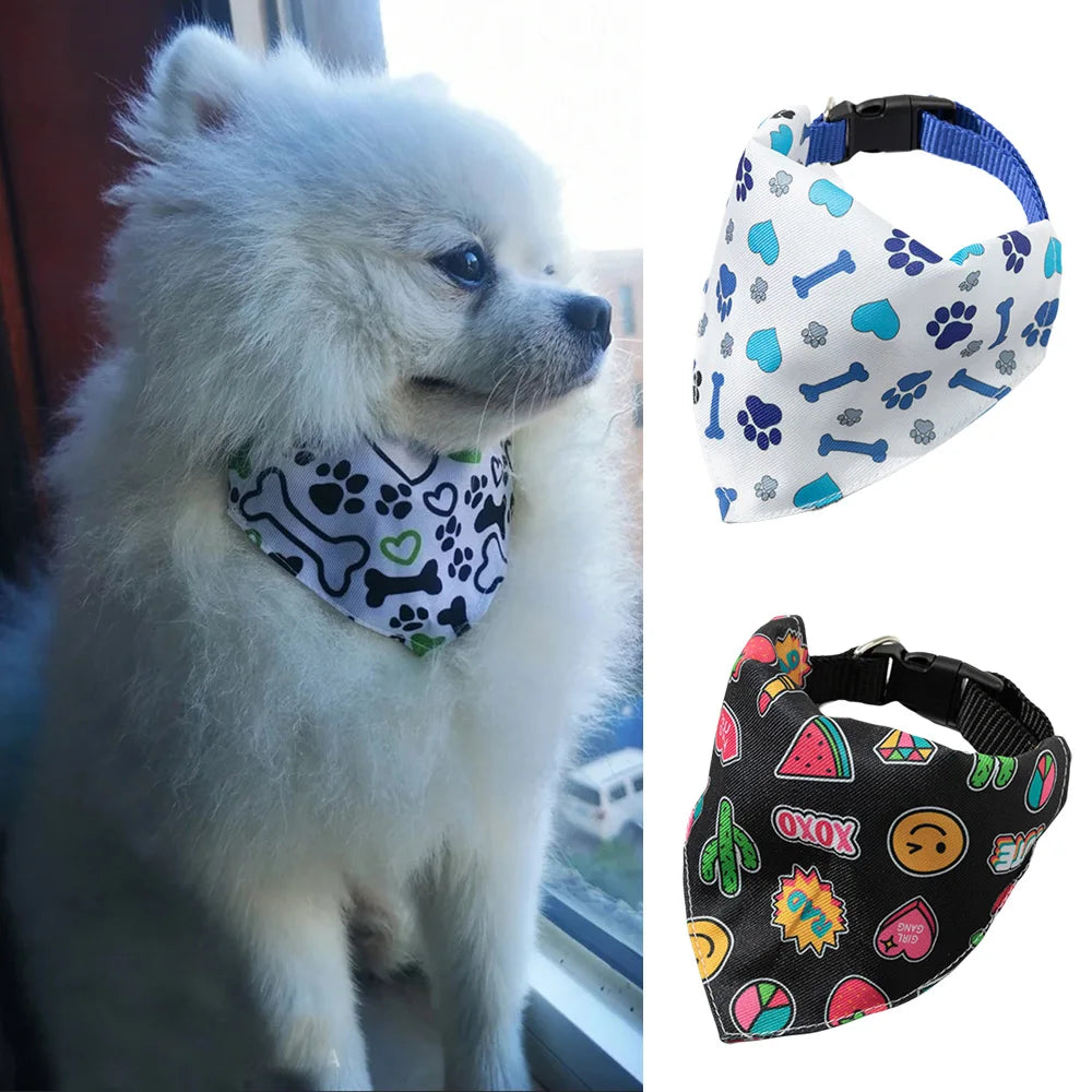 Sweet Print Puppy Dog Collar Bandana for Small Dogs Pet Cat Triangular Bandage Chihuahua Gota Bibs mascotas Grooming Accessories