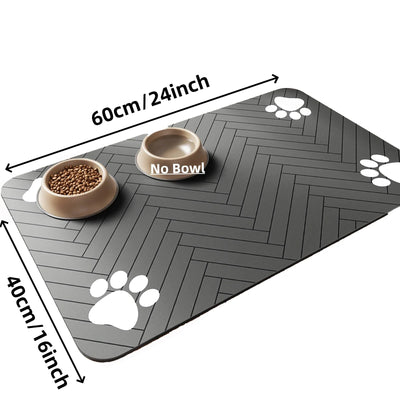 Absorbent Pet Feeding Mat - Waterproof Placemat for Dog & Cat Bowls