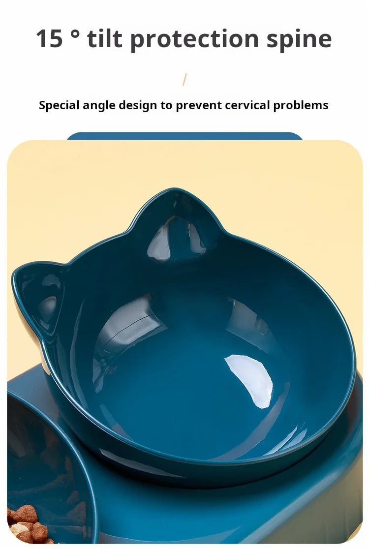 3-in-1 Elevated Cat Bowls with Automatic Water Dispenser