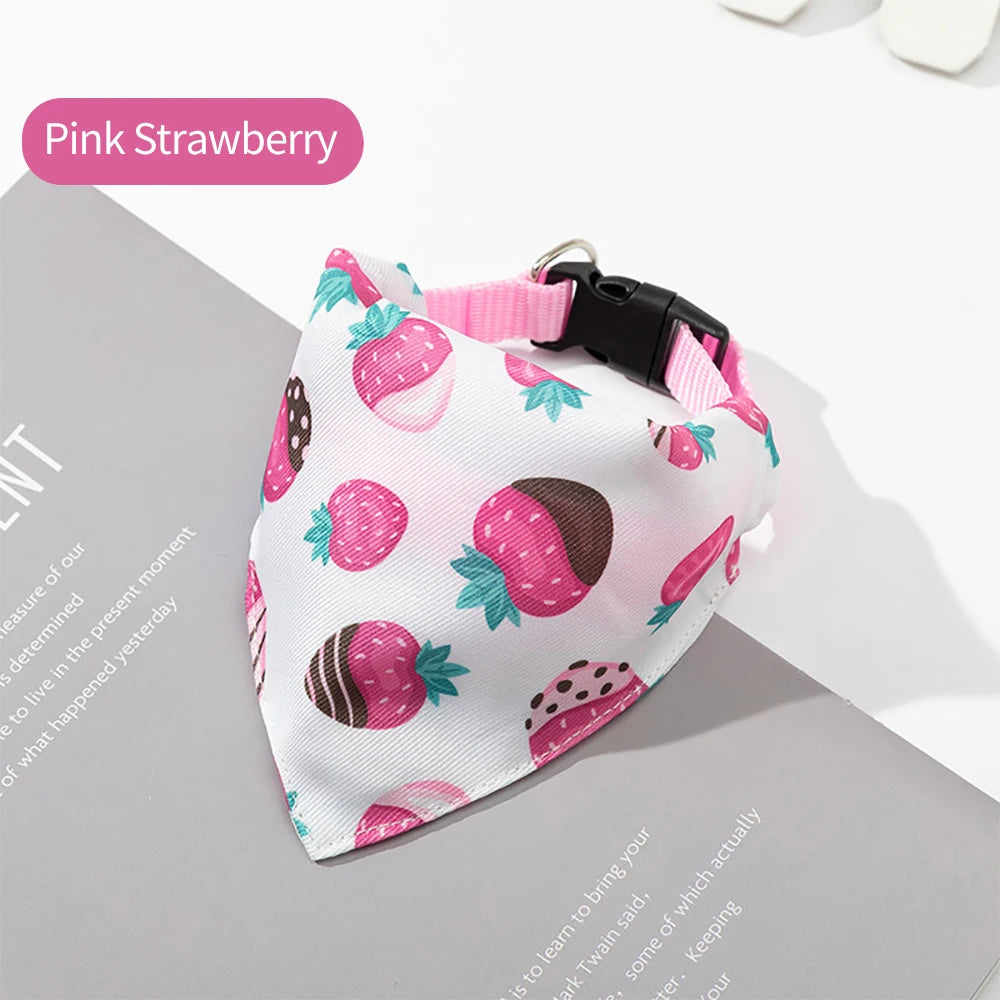 Pet Dog Neck Scarf Puppy Cat Dog Collar Bandana Collar Scarf with Leather Collar Accessories Adjustable Pet Puppy Cat Scarf