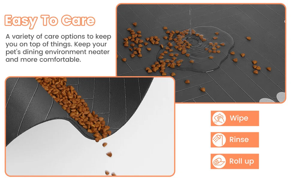 Absorbent Pet Feeding Mat - Waterproof Placemat for Dog & Cat Bowls