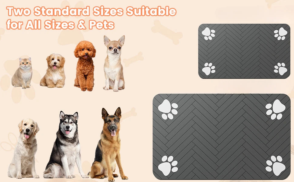 Absorbent Pet Feeding Mat - Waterproof Placemat for Dog & Cat Bowls
