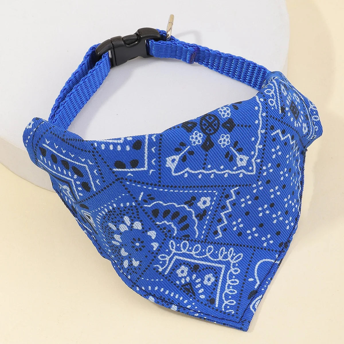 1pc Pink Color Random Pattern Pet Bandana With Adjustable Triangle Shape & Buckle Pet Dog Neck Scarf Puppy Cat Dog Collar Bibs