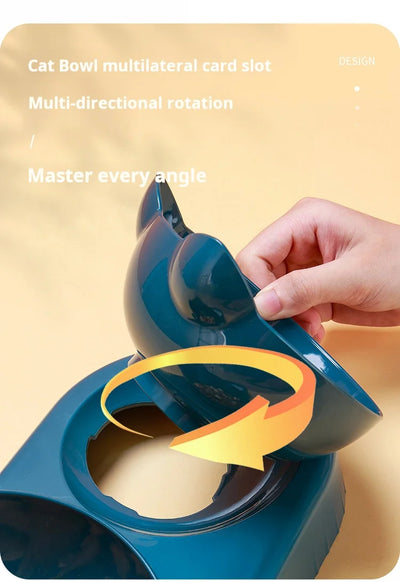 3-in-1 Elevated Cat Bowls with Automatic Water Dispenser