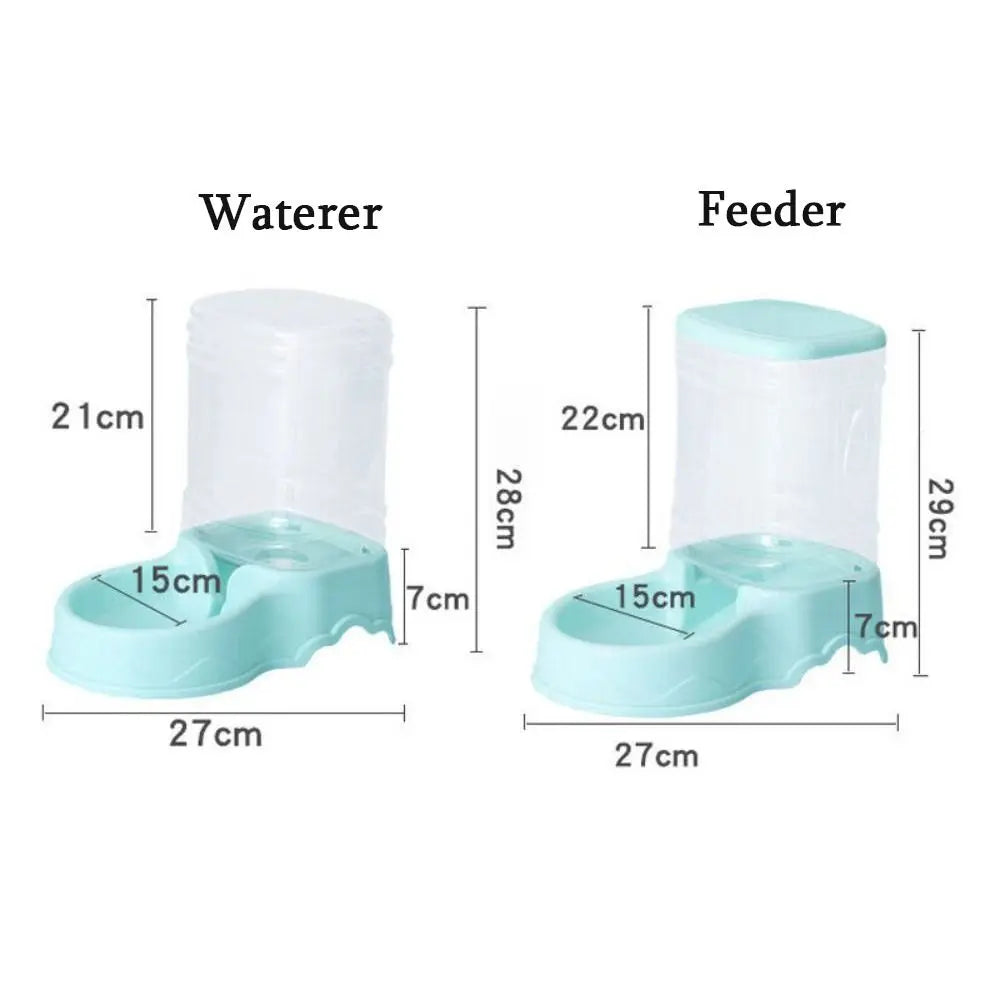 3.8L Automatic Pet Feeder & Waterer Set - Gravity Dispenser for Dogs & Cats