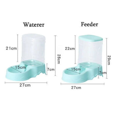 3.8L Automatic Pet Feeder & Waterer Set - Gravity Dispenser for Dogs & Cats