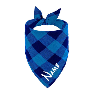 Custom Personalized Name ID Pet Bandanas for Dog Cat Plaid Triangular Bib Scarf Collar Pet Items Puppy Accessories