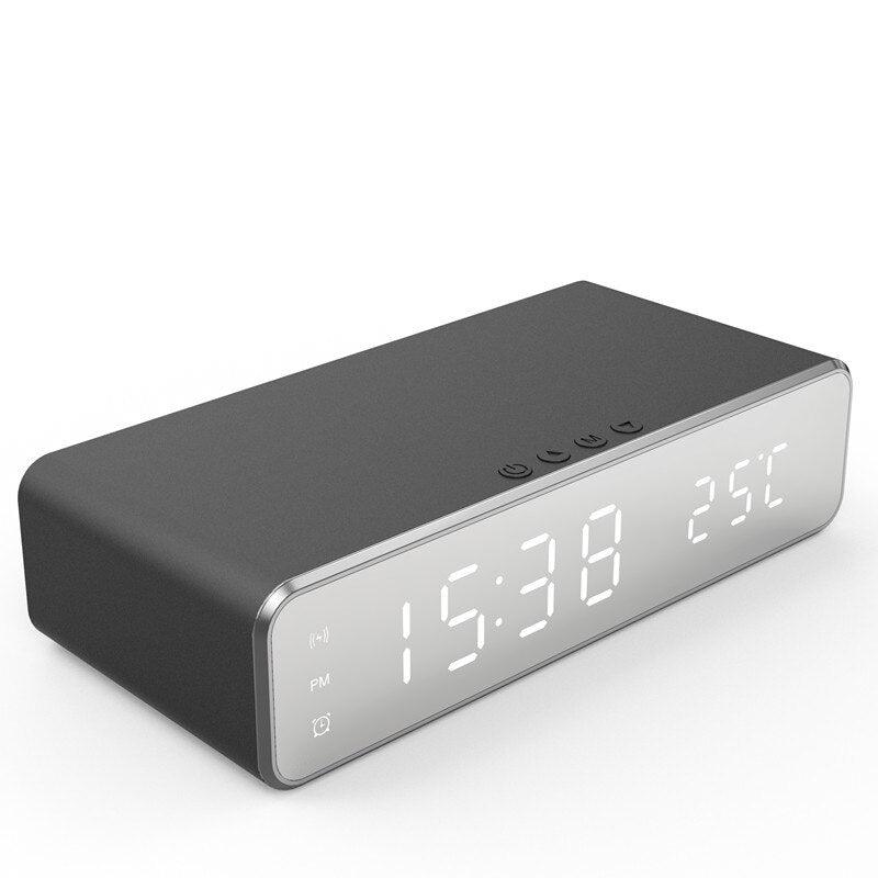 Wireless Charger with Alarm Clock, LED Digital Thermometer.