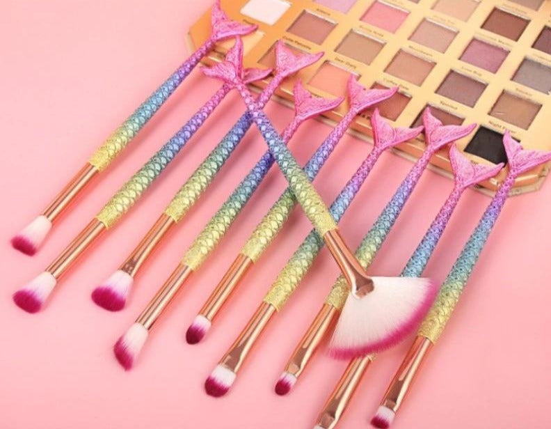 10-Piece Mermaid Makeup Brush Set