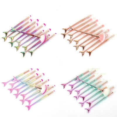 10-Piece Mermaid Makeup Brush Set