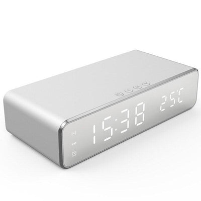 Wireless Charger with Alarm Clock, LED Digital Thermometer.